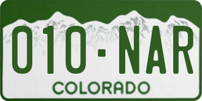 CO license plate 010NAR