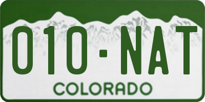 CO license plate 010NAT