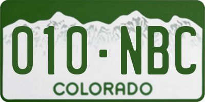 CO license plate 010NBC