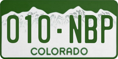 CO license plate 010NBP