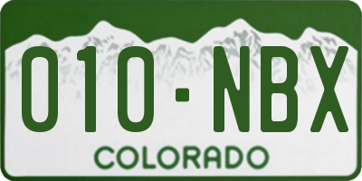 CO license plate 010NBX