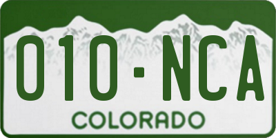 CO license plate 010NCA