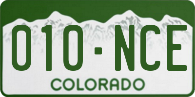 CO license plate 010NCE