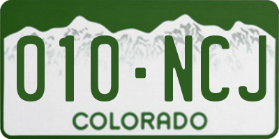 CO license plate 010NCJ