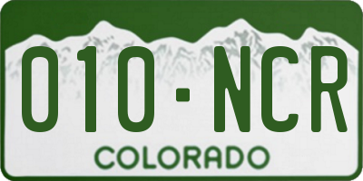CO license plate 010NCR