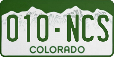 CO license plate 010NCS