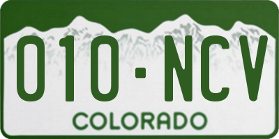 CO license plate 010NCV