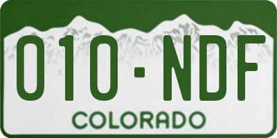 CO license plate 010NDF