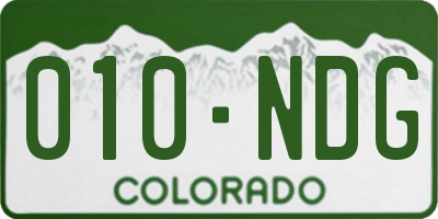 CO license plate 010NDG