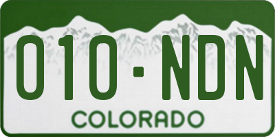 CO license plate 010NDN