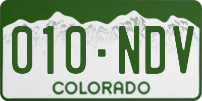 CO license plate 010NDV