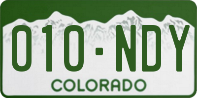 CO license plate 010NDY