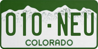 CO license plate 010NEU