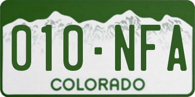 CO license plate 010NFA