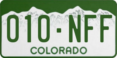 CO license plate 010NFF