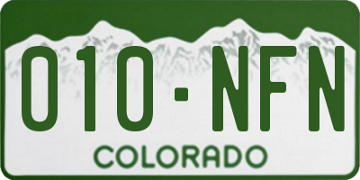 CO license plate 010NFN