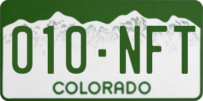 CO license plate 010NFT