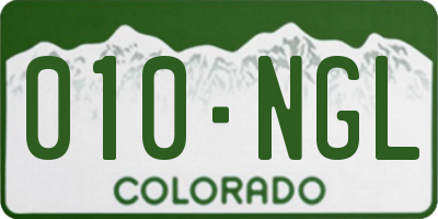 CO license plate 010NGL