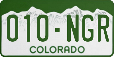 CO license plate 010NGR
