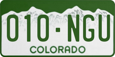 CO license plate 010NGU
