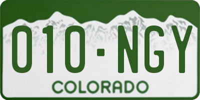 CO license plate 010NGY
