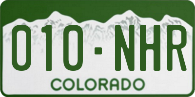 CO license plate 010NHR