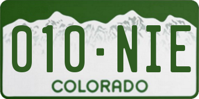 CO license plate 010NIE