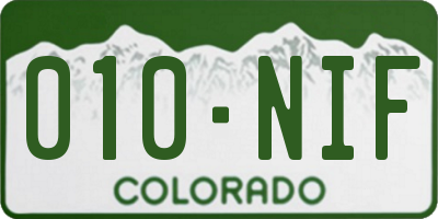 CO license plate 010NIF