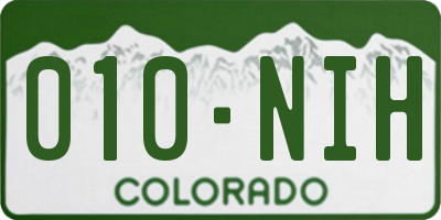 CO license plate 010NIH