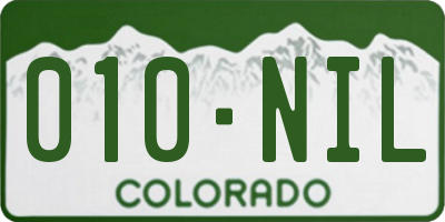 CO license plate 010NIL