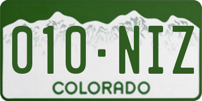 CO license plate 010NIZ