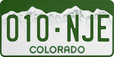 CO license plate 010NJE