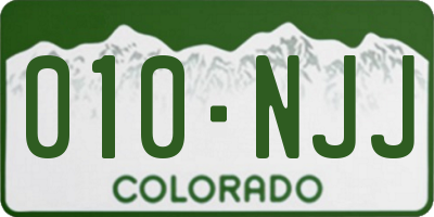 CO license plate 010NJJ