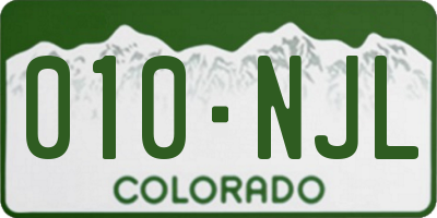 CO license plate 010NJL