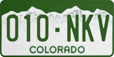 CO license plate 010NKV