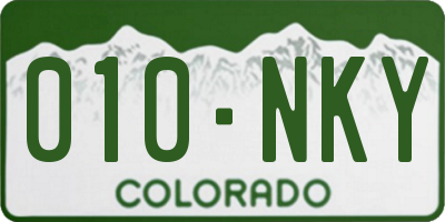 CO license plate 010NKY