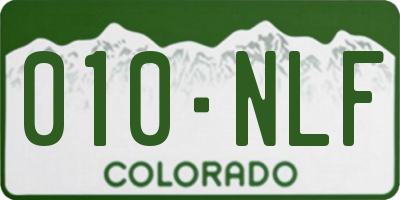 CO license plate 010NLF