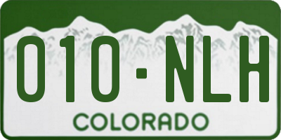 CO license plate 010NLH