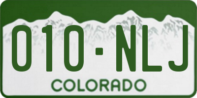 CO license plate 010NLJ