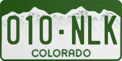 CO license plate 010NLK