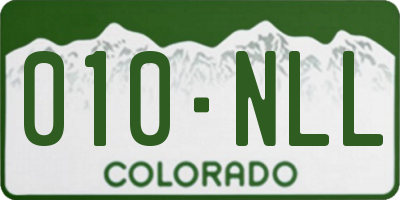 CO license plate 010NLL