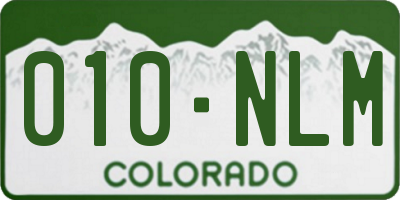 CO license plate 010NLM