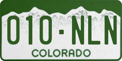 CO license plate 010NLN