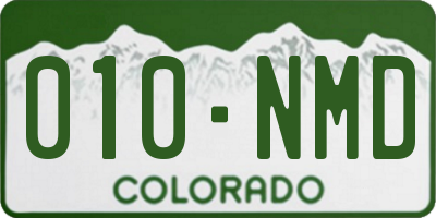 CO license plate 010NMD