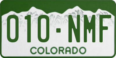 CO license plate 010NMF