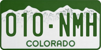 CO license plate 010NMH