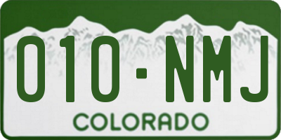 CO license plate 010NMJ