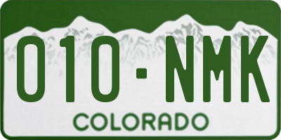 CO license plate 010NMK