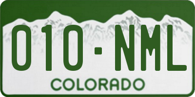 CO license plate 010NML