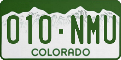 CO license plate 010NMU